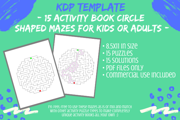 15 Circle Mazes for KDP Activity Books: Streamlining Interior Design and Production
