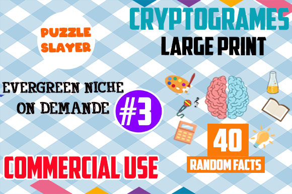 40 Cryptograms for KDP Activity Books 3: Editable PPT