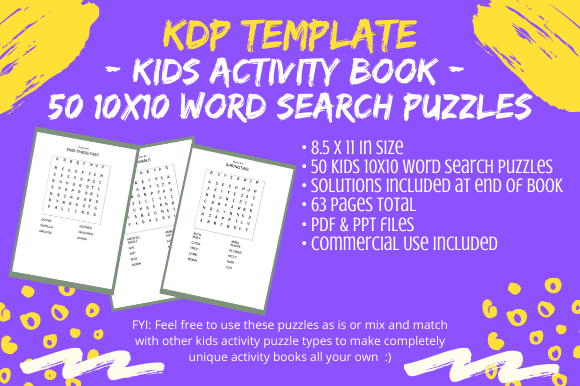 50 Kids 10x10 Word Search Puzzles for KDP: A Strategic Interior Resource