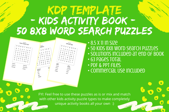50 Kids 8x8 Word Search Puzzles for KDP: A Creator's Guide