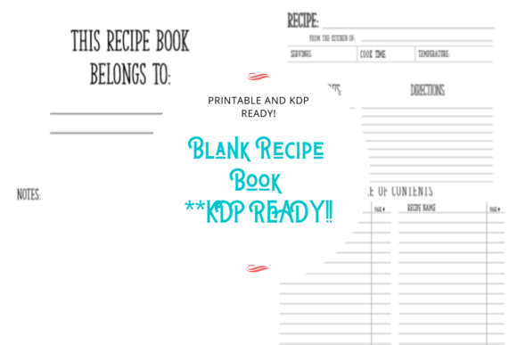 Blank Recipe Book KDP Design Template