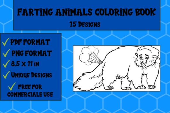Farting Animals Coloring Book: 15 KDP-Ready Designs