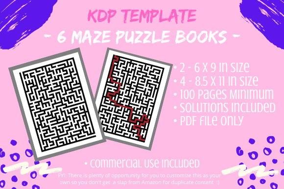 KDP 6 Maze Book Bundle - 6x9 8.5x11: Strategic Templates for Low-Content Publishers