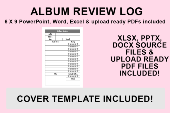 KDP Interior - Album Review Log: Customizable Templates for Music Journaling and Publishing