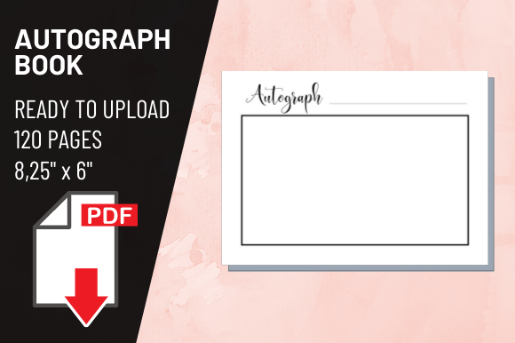 KDP Interior Autograph Book: 8.25x6 No-Bleed PDF