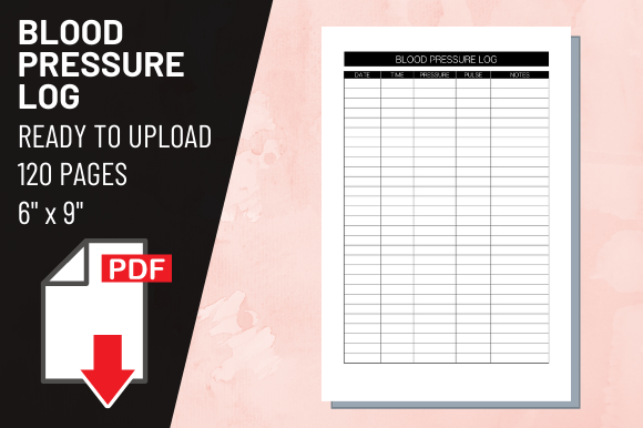 KDP Interior Blood Pressure Log Book: 6x9 PDF Ready