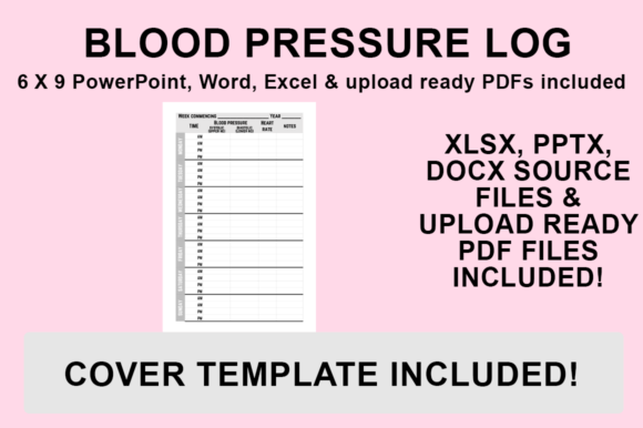 KDP Interior Blood Pressure Log: Custom Templates