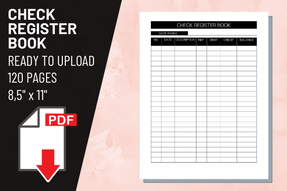 KDP Interior Check Register Book: A Practical 8.5″ x 11″ Solution for Financial Tracking