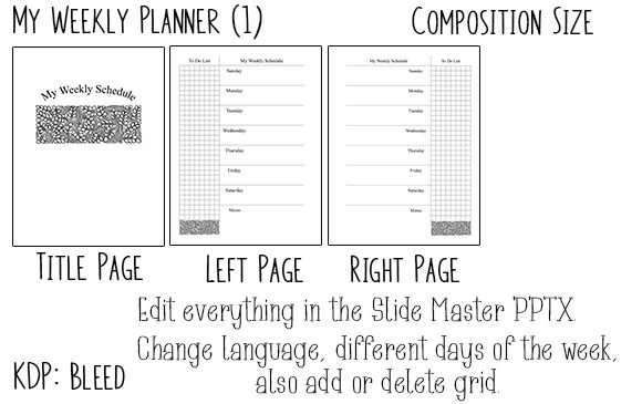 KDP Interior My Weekly Planner 1: A Complete PPTX Template Solution for Low-Content Publishers