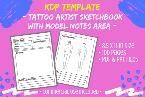 KDP Tattoo Artist SketchBook Interior Guide