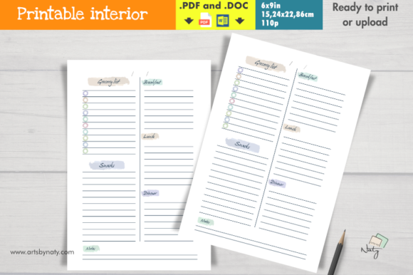 Watercolor Daily Meal Planner Printable Design Guide